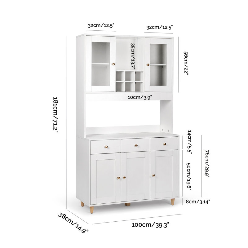 Winston Porter Deemah 71'' Kitchen Pantry & Reviews Wayfair
